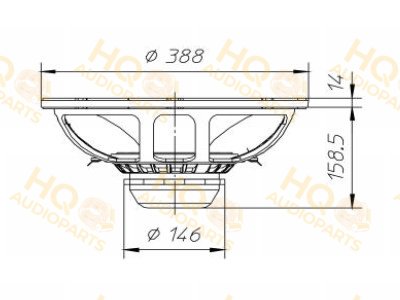 Ciare Hangszóró NDH15-3LW-44, 4 Ω, 350 W