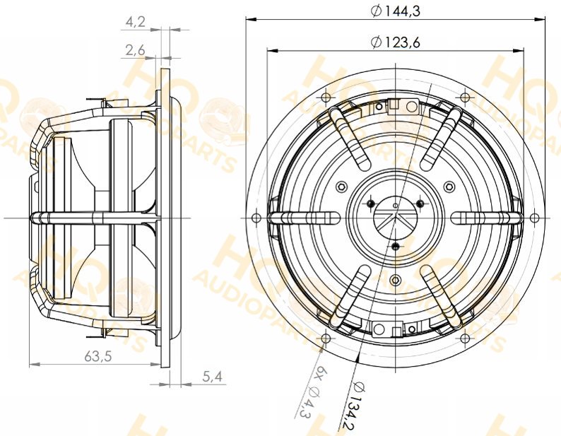 .Kartesian Hangszóró Wib145_vHE, 6 Ω, 60 W