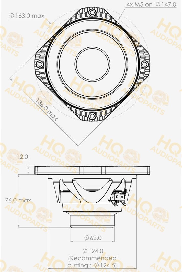 PHL Audio Hangszóró 900Nd, 8 Ω, 120 W