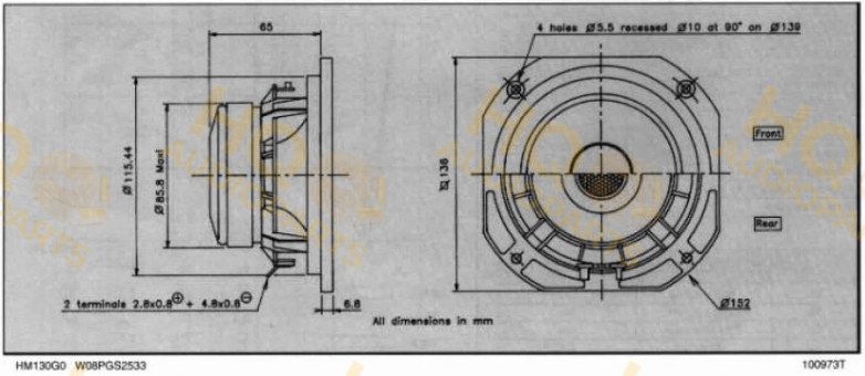 Audax Hangszóró HM130G0, 8 Ω