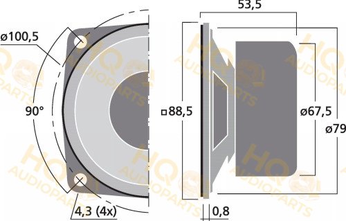 Monacor Hangszóró SP-8/4SQS, 4 Ω, 10 W