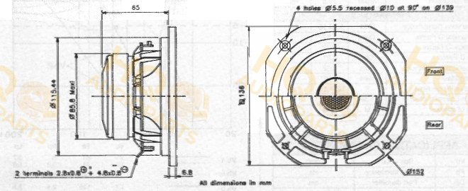 Audax Hangszóró HM130C0, 8 Ω