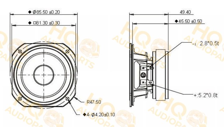 Peerless Hangszóró TC8FD05-04, 4 Ω, 25 W