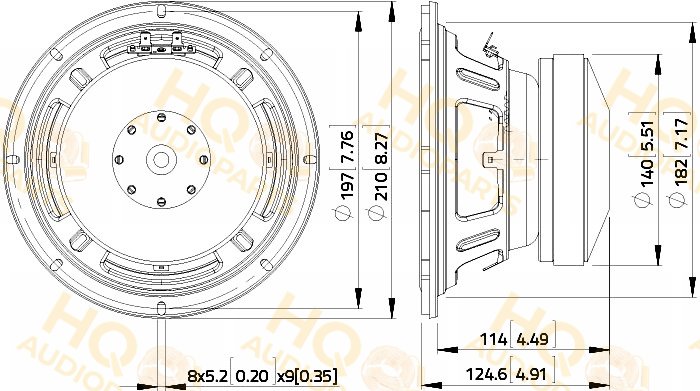 LaVoce Hangszóró SSF082.00L, 8 Ω, 350 W