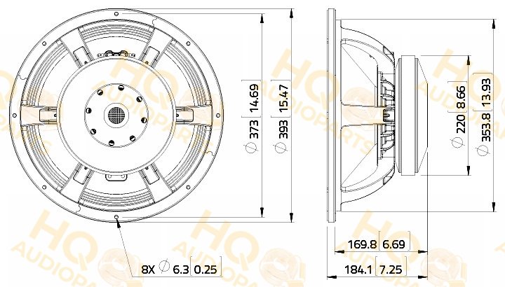 LaVoce Hangszóró WAF154.01, 8 Ω, 1000 W