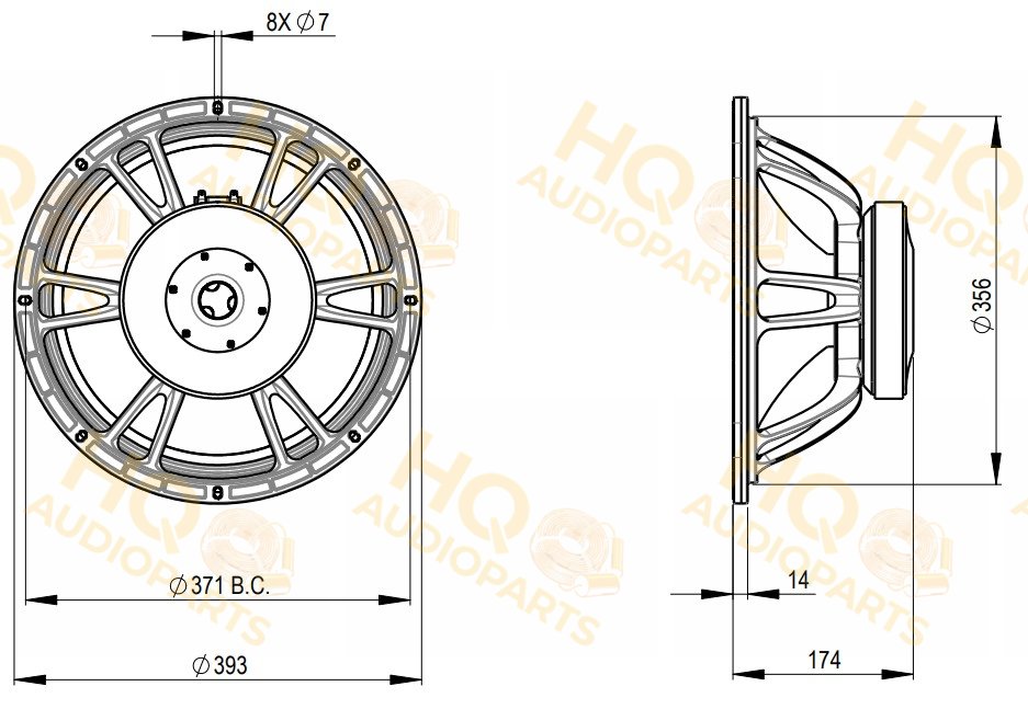 B&C Speakers Hangszóró 15FW88, 4 Ω, 700 W