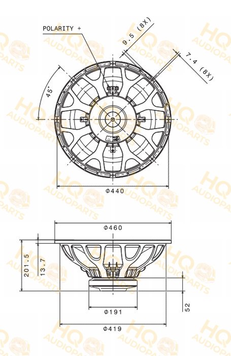 Faital Pro Hangszóró 18FH510, 4 Ω, 600 W