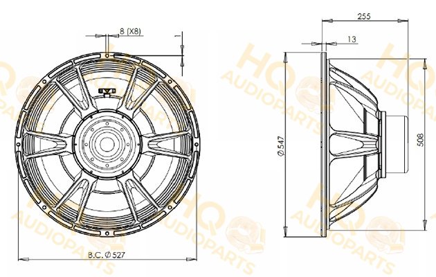 B&C Speakers Hangszóró 21DS115, 8 Ω, 1700 W
