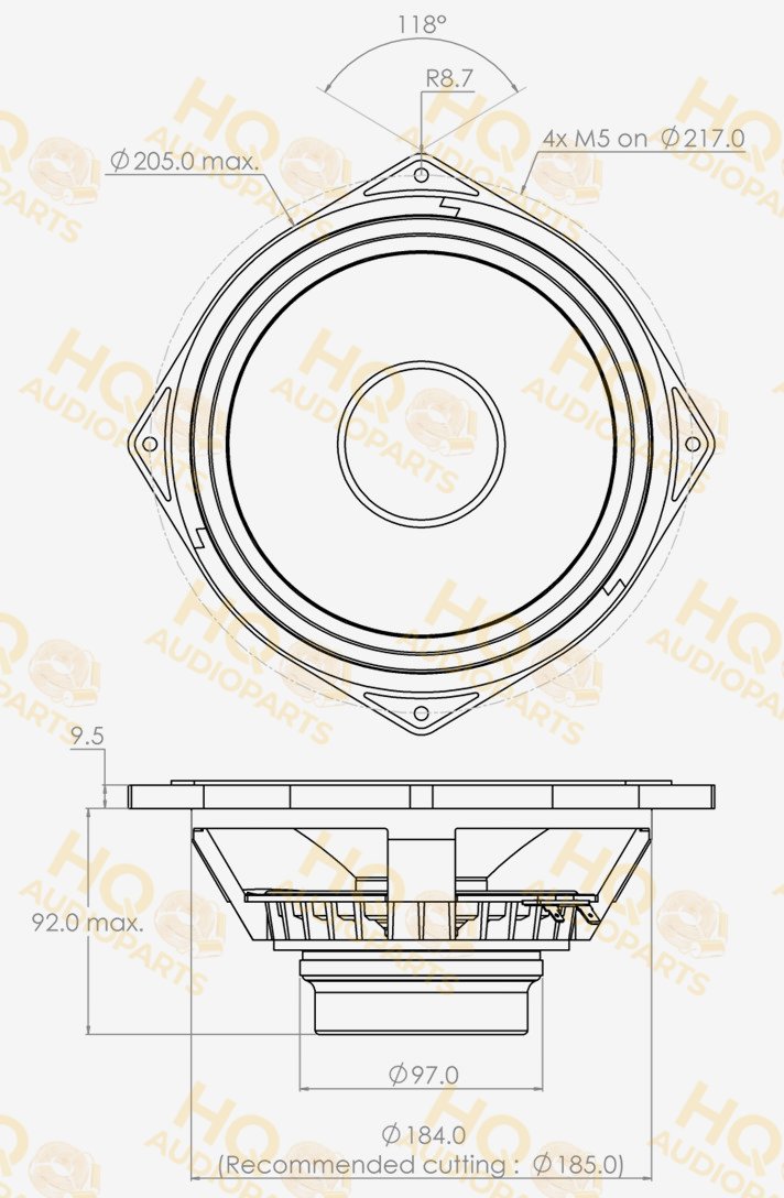 PHL Audio Hangszóró 2513NdU, 16 Ω, 250 W