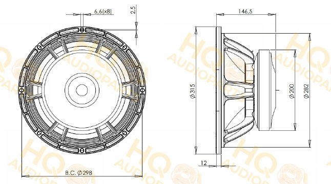 B&C Speakers Hangszóró 12FW76, 16 Ω, 500 W