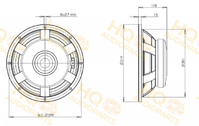 B&C Speakers Hangszóró 12PS100, 4 Ω, 700 W