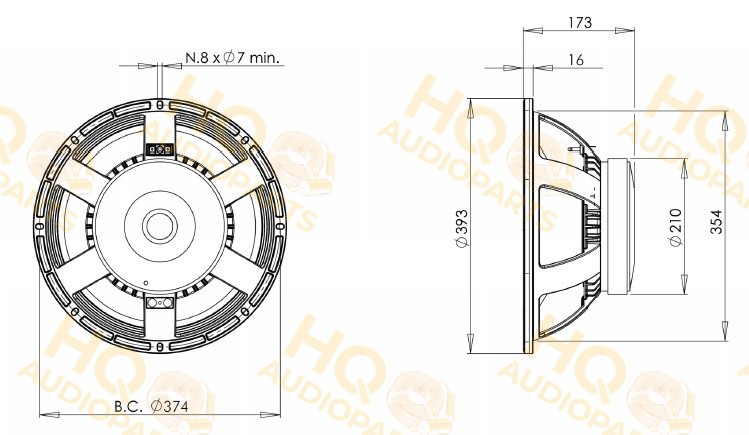 B&C Speakers Hangszóró 15RBX100, 4 Ω, 1000 W