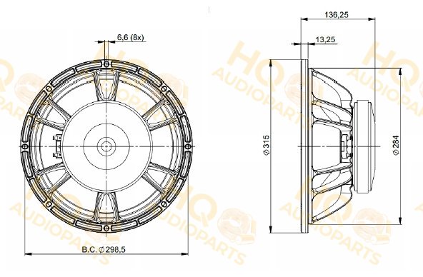 B&C Speakers Hangszóró 12FW64, 4 Ω, 250 W