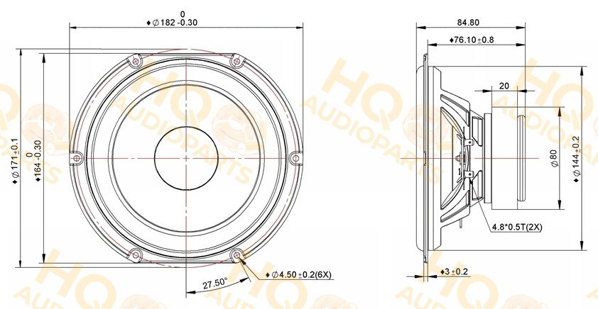 Peerless Hangszóró SDS-160F25PR01-08, 8 Ω, 60 W