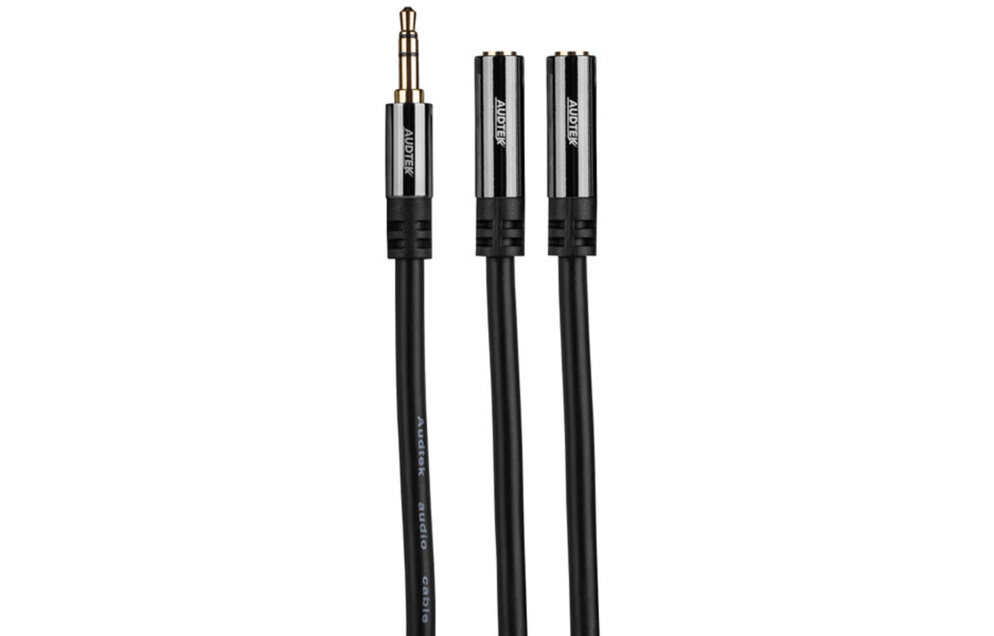 Audtek YMFS35 3.5mm Stereo papa - 2 x 3.5mm Stereo mama kábel