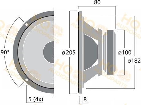 Monacor Szélessávú hangszóró SP-200X, 8 Ω, 35 W
