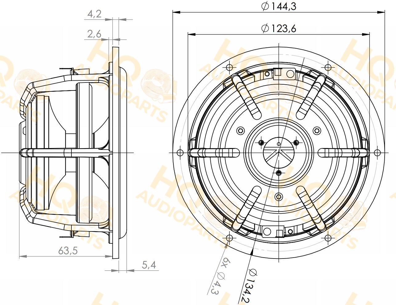 .Kartesian Hangszóró Wom145_vHE, 8 Ω, 60 W