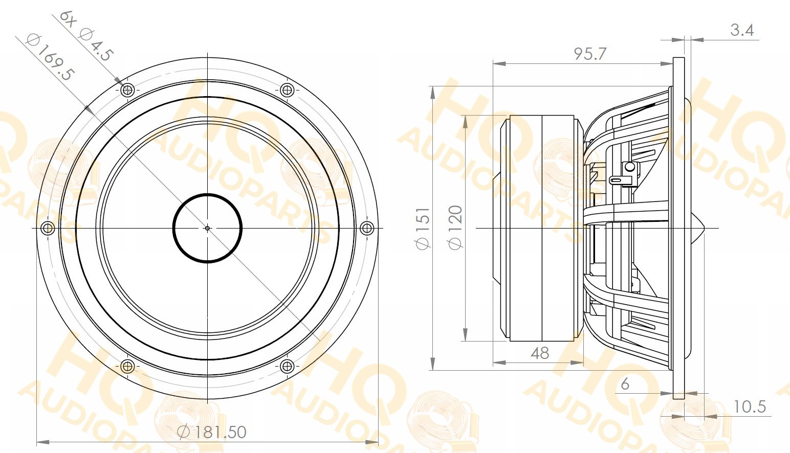 .Kartesian Hangszóró Wom180_vMS, 8 Ω, 120 W