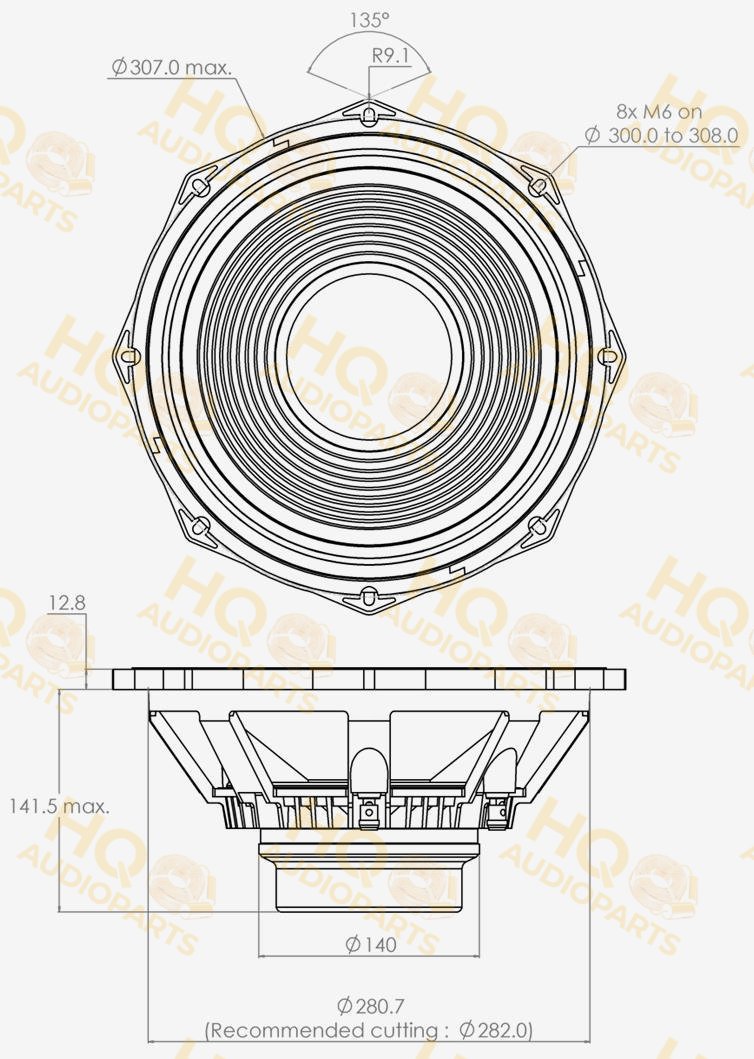 PHL Audio Hangszóró 4310NdU, 8 Ω, 500 W