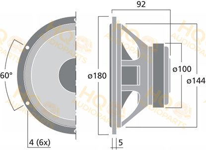 Monacor Hangszóró SPH-6M, 8 Ω, 60 W