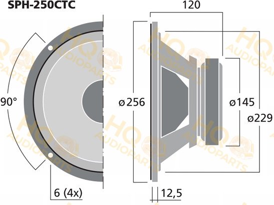 Monacor SPH-250CTC Woofer, 8 Ω, 100 W