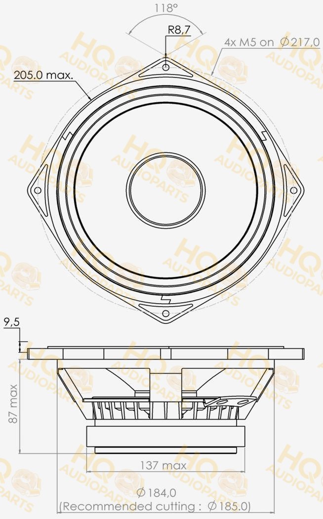 PHL Audio Hangszóró 2420, 8 Ω, 200 W