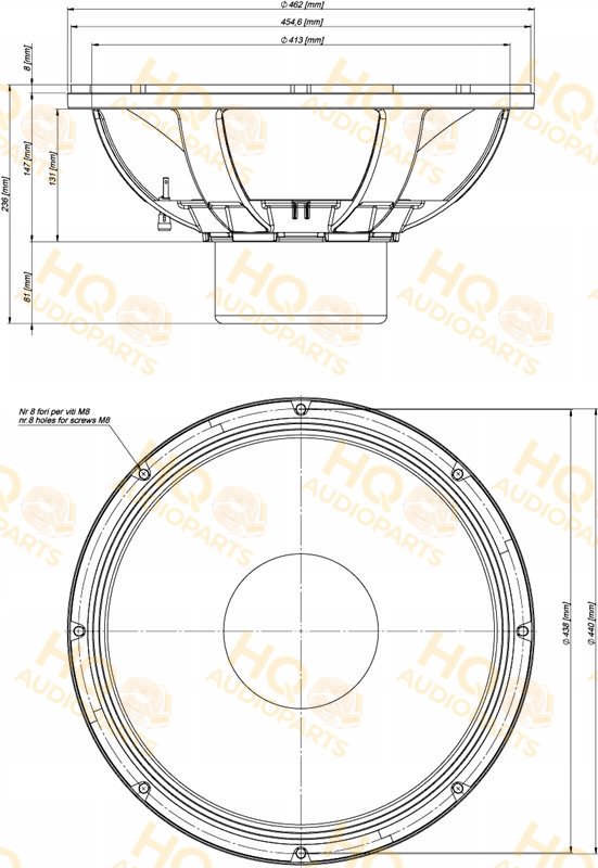 Eighteen Sound Hangszóró 18NLW9601C-8, 8 Ω, 1800 W