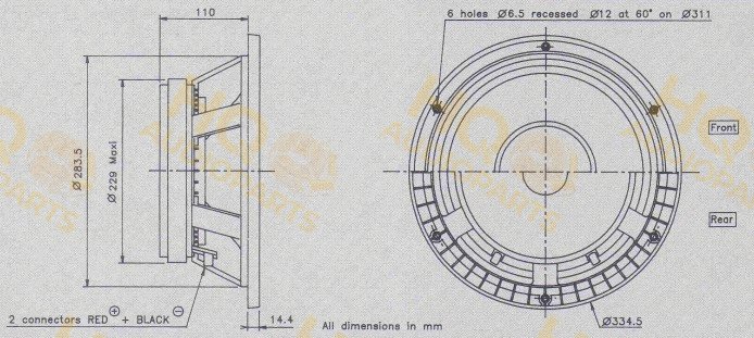 Audax Hangszóró PR330T4, 8 Ω, 350 W