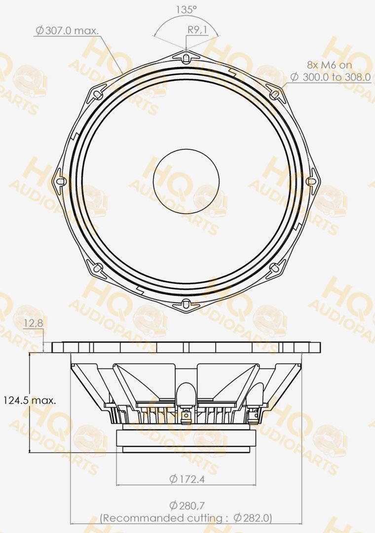 PHL Audio Hangszóró 4511, 8 Ω, 300 W