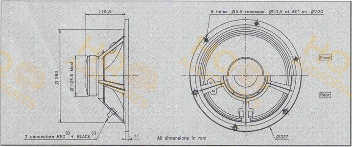 Audax Hangszóró PR300M0, 8 Ω, 100 W
