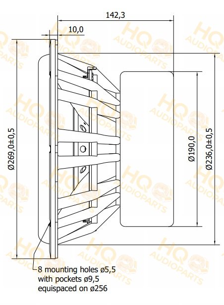SEAS Hangszóró L26RO4Y2, 4 Ω, 250 W