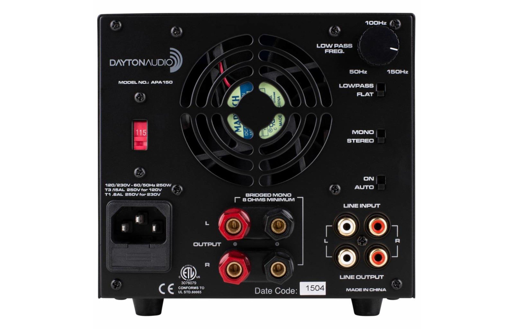 Dayton Audio APA150 150W teljesítményű erősítő