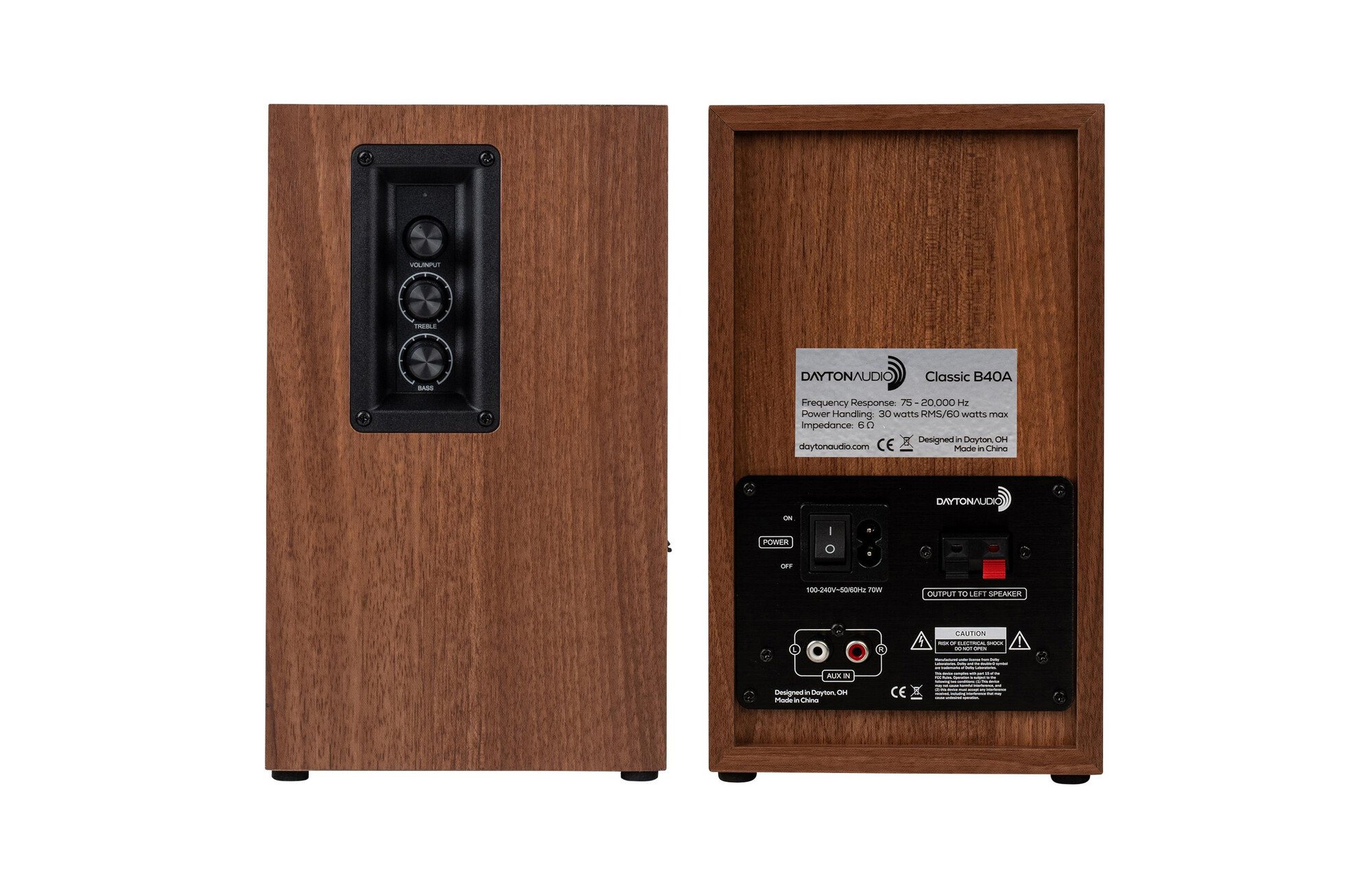 Dayton Audio Classic B40A Powered könyvespolc hangszórópár Fa