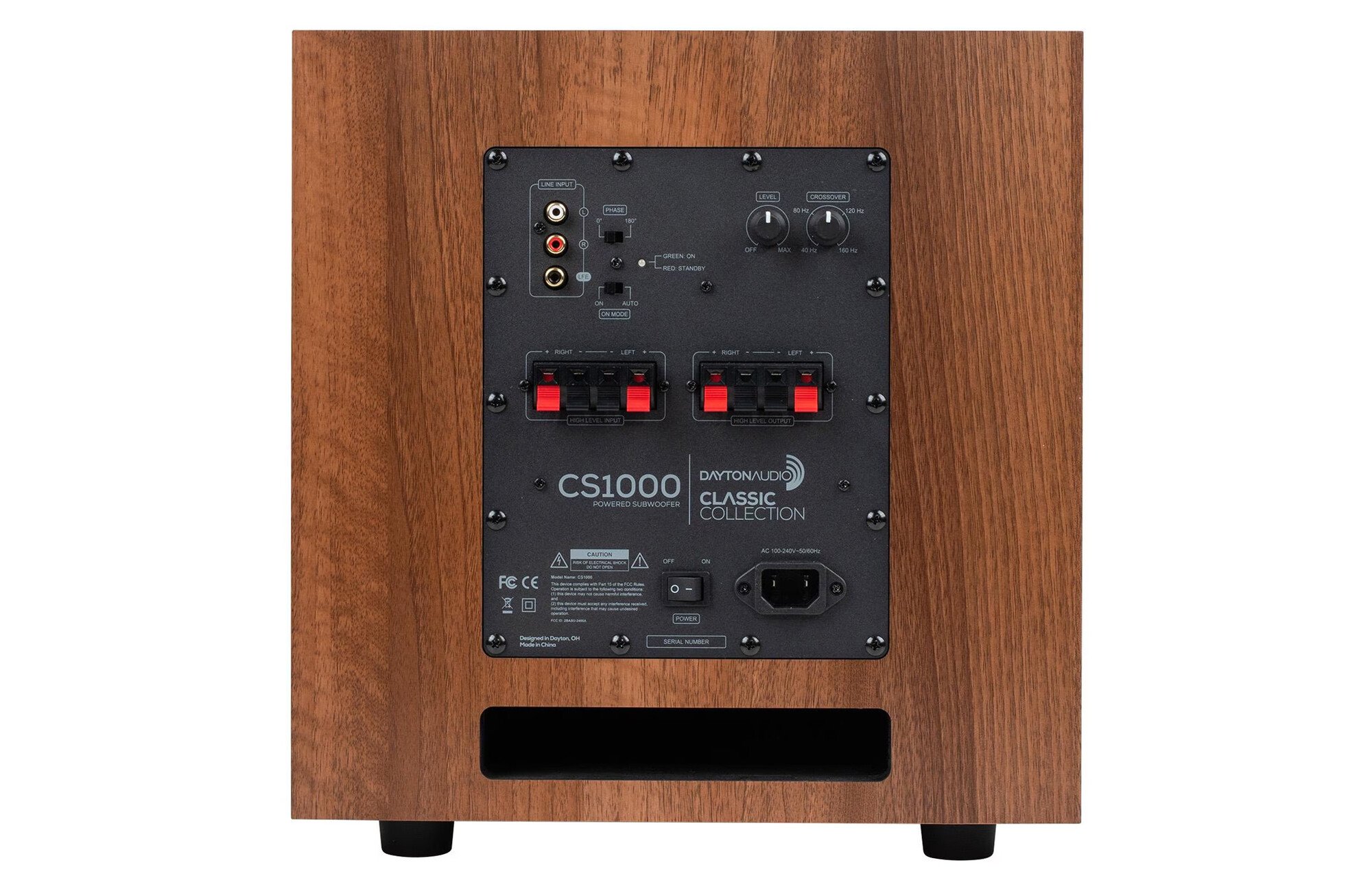 Dayton Audio CS1000 10" 180W teljesítményű mélynyomó, fa