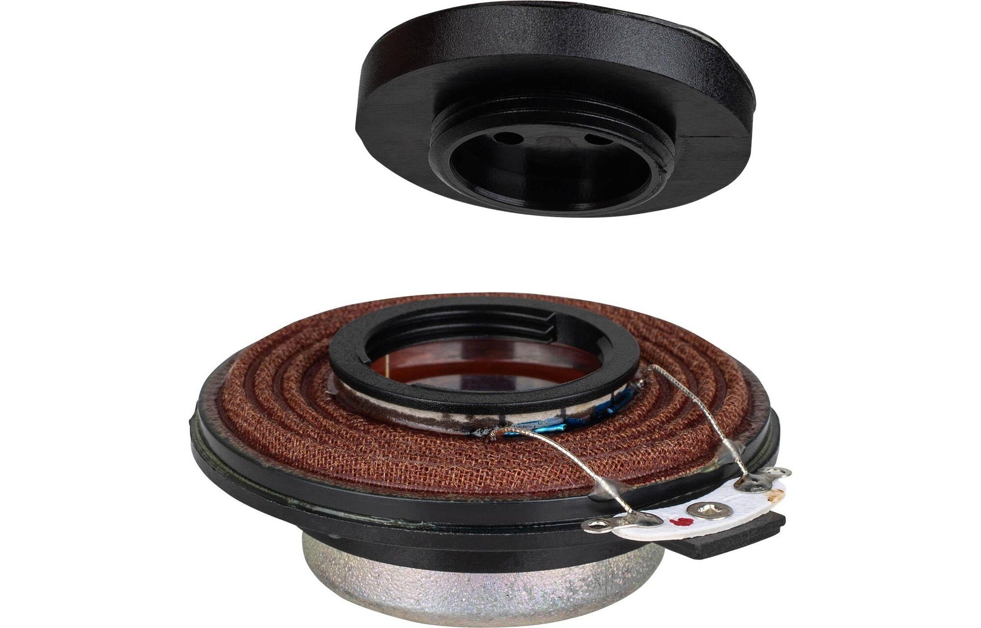 Dayton Audio EX25VCS-4 szellőztetett kónuszú felfüggesztés 25mm cserélhető hardveres rögzítés, rezonátor 20W 4 Ohm