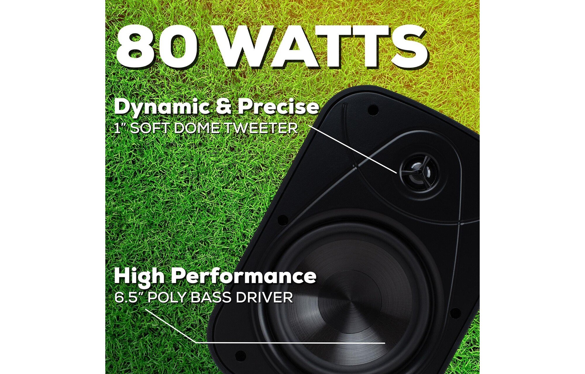 Dayton Audio IO65XP Bluetooth 80 wattos kültéri hangszórók fekete színben