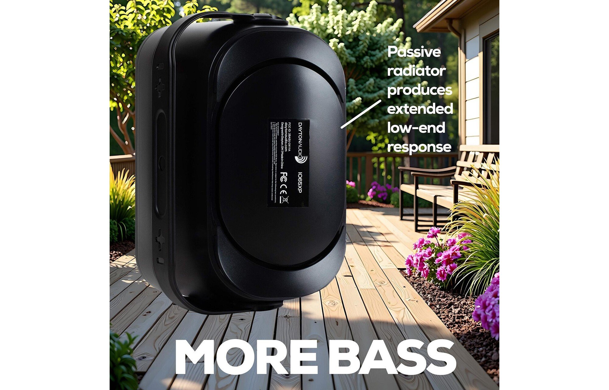 Dayton Audio IO65XP Bluetooth 80 wattos kültéri hangszórók fekete színben