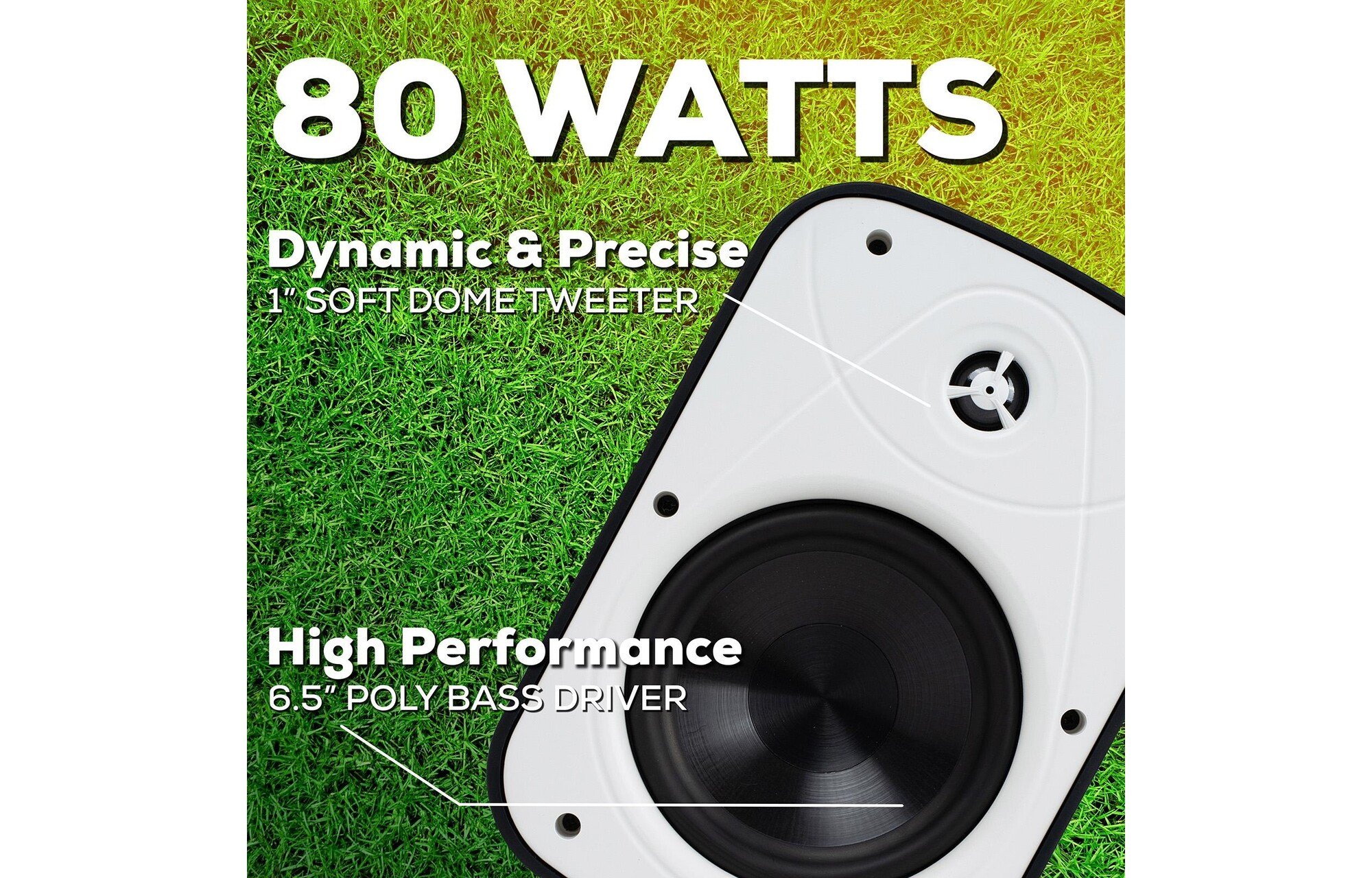 Dayton Audio IO65XP Bluetooth 80 wattos kültéri hangszórók fehér színben