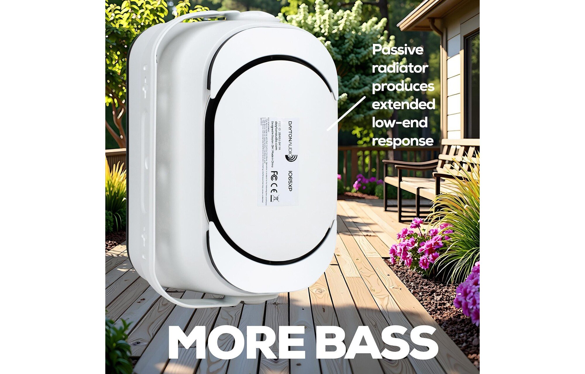 Dayton Audio IO65XP Bluetooth 80 wattos kültéri hangszórók fehér színben