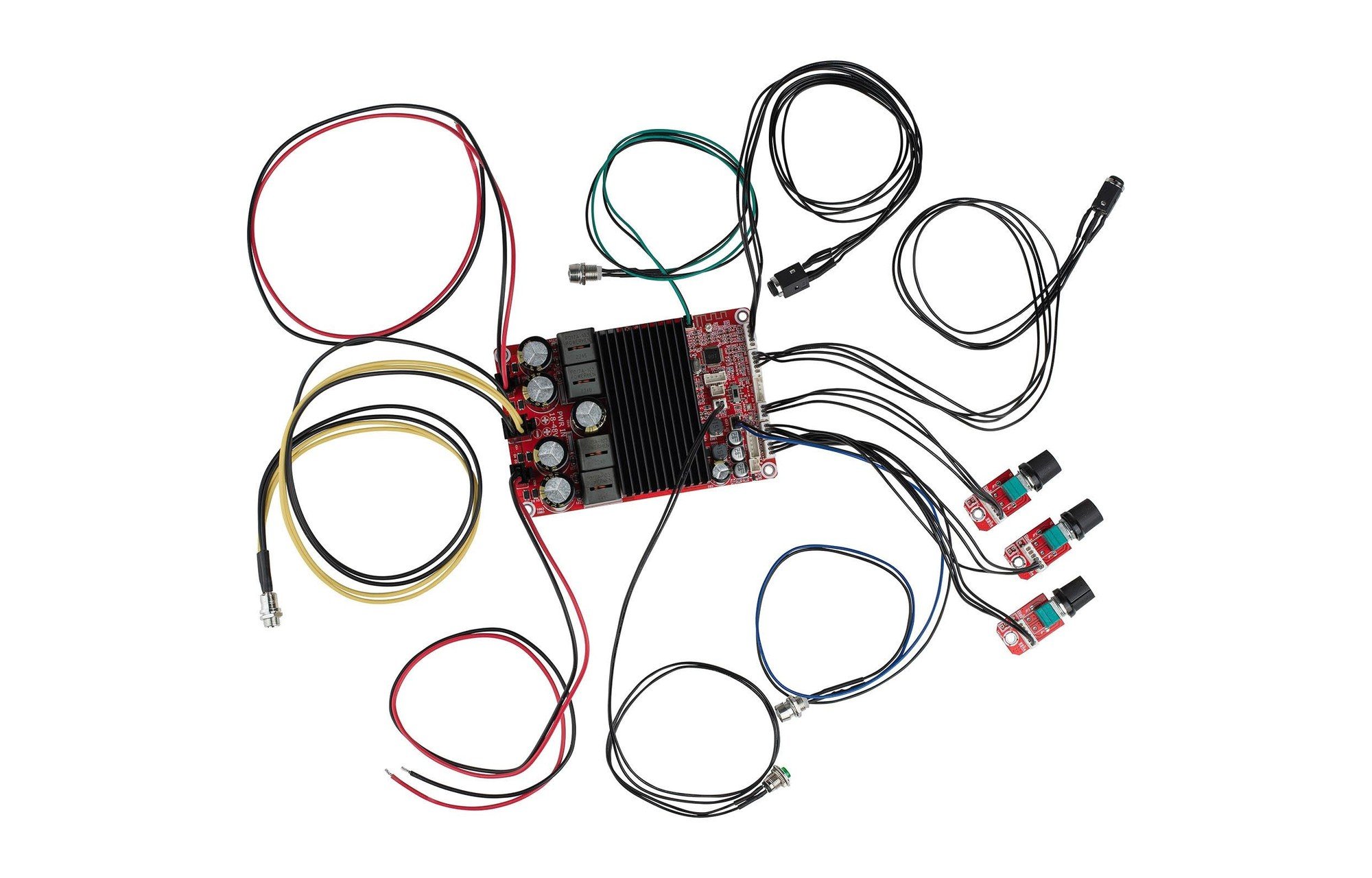 Dayton Audio KAB-2150 2 x 150 W-os D osztályú Bluetooth 5.0 erősítő kártya hangszín- és hangerőszabályzóval