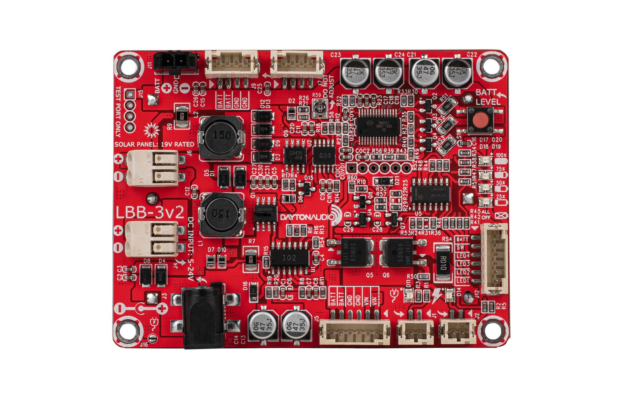 Dayton Audio LBB-3v2 3 x 18650 lítium akkumulátor töltő lap
