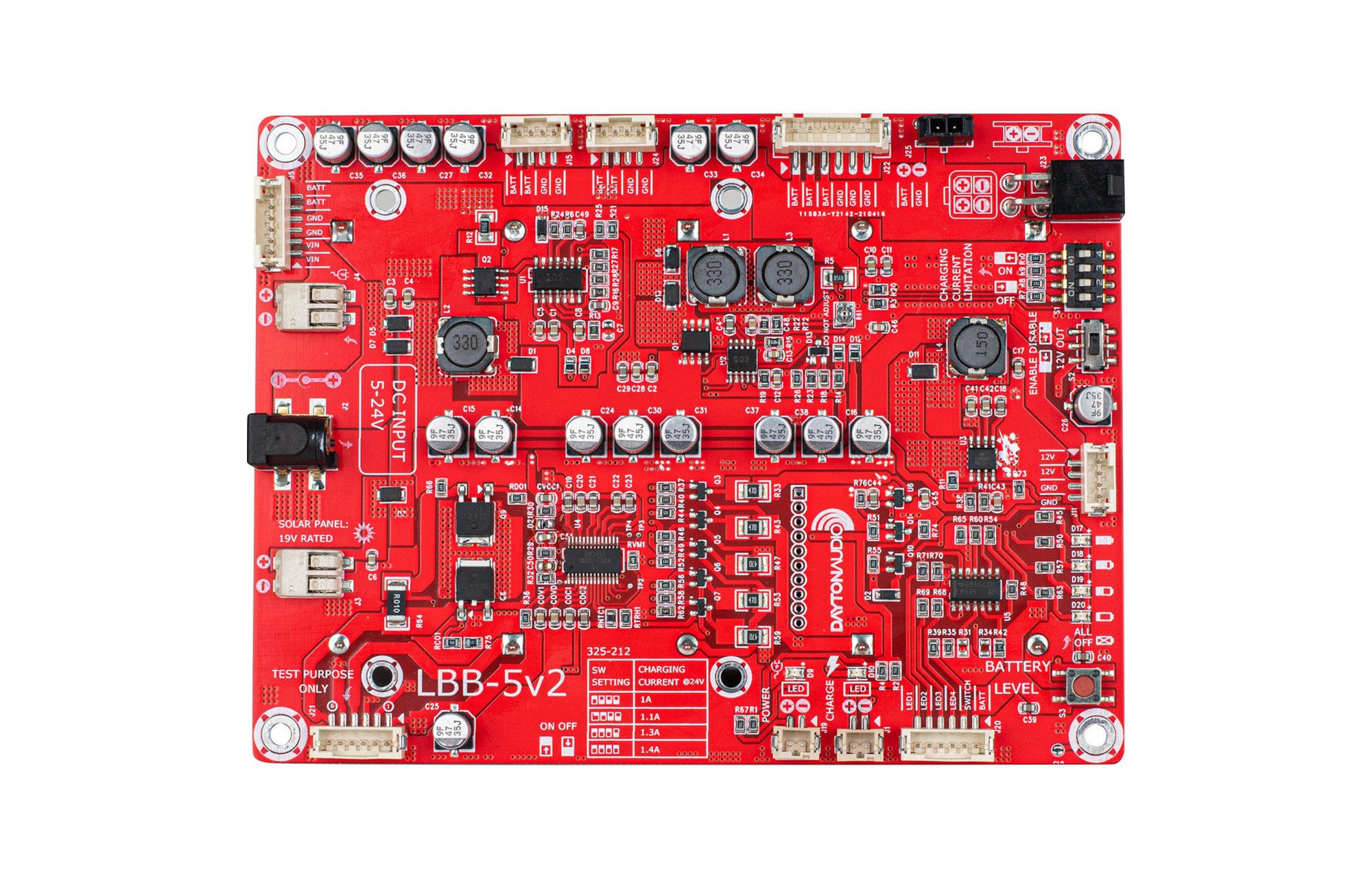 Dayton Audio LBB-5v2 5 x 26650 lítium akkumulátor töltő lap / modul