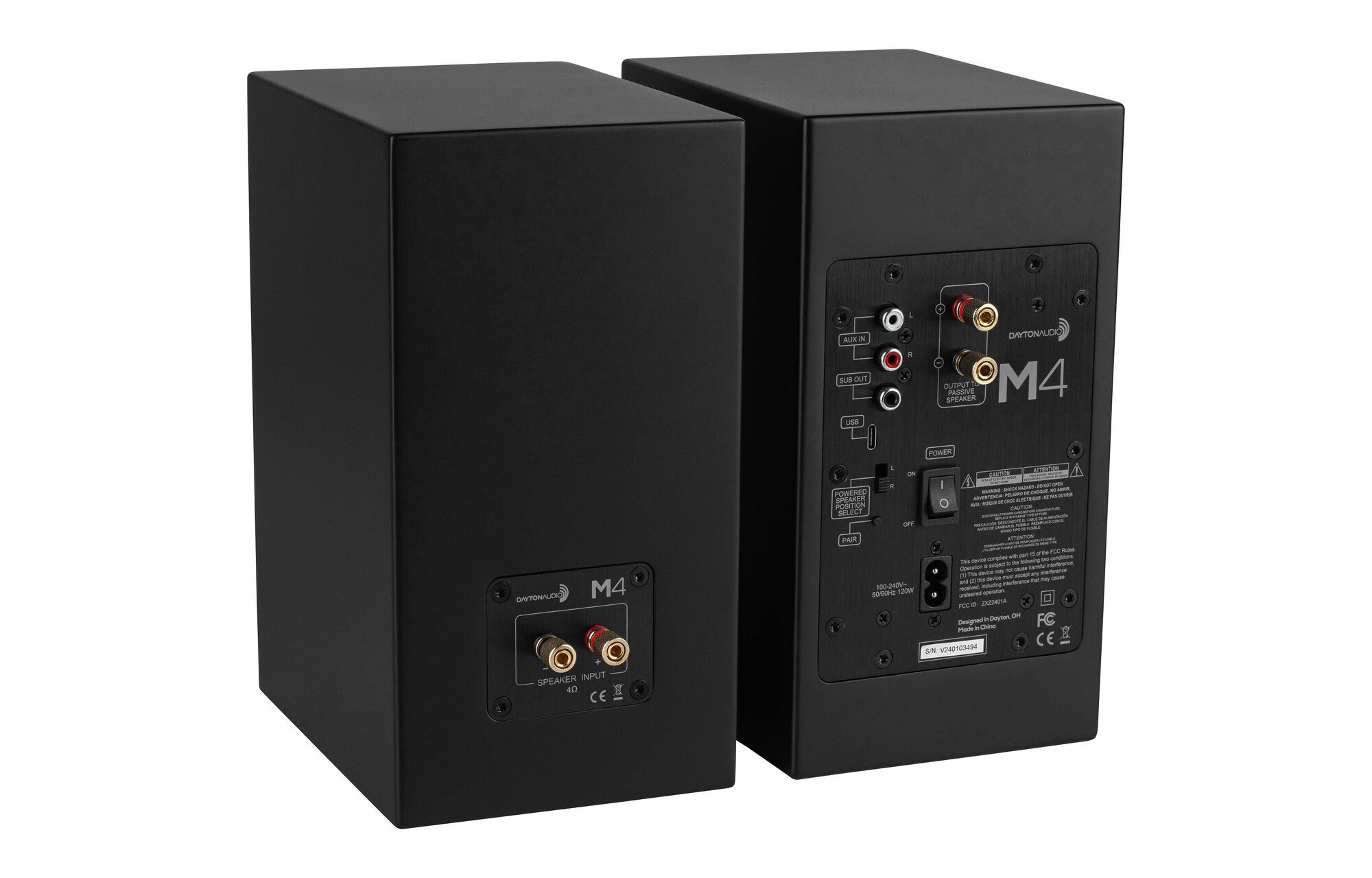 Dayton Audio M4-fekete aktív Polcsugárzó