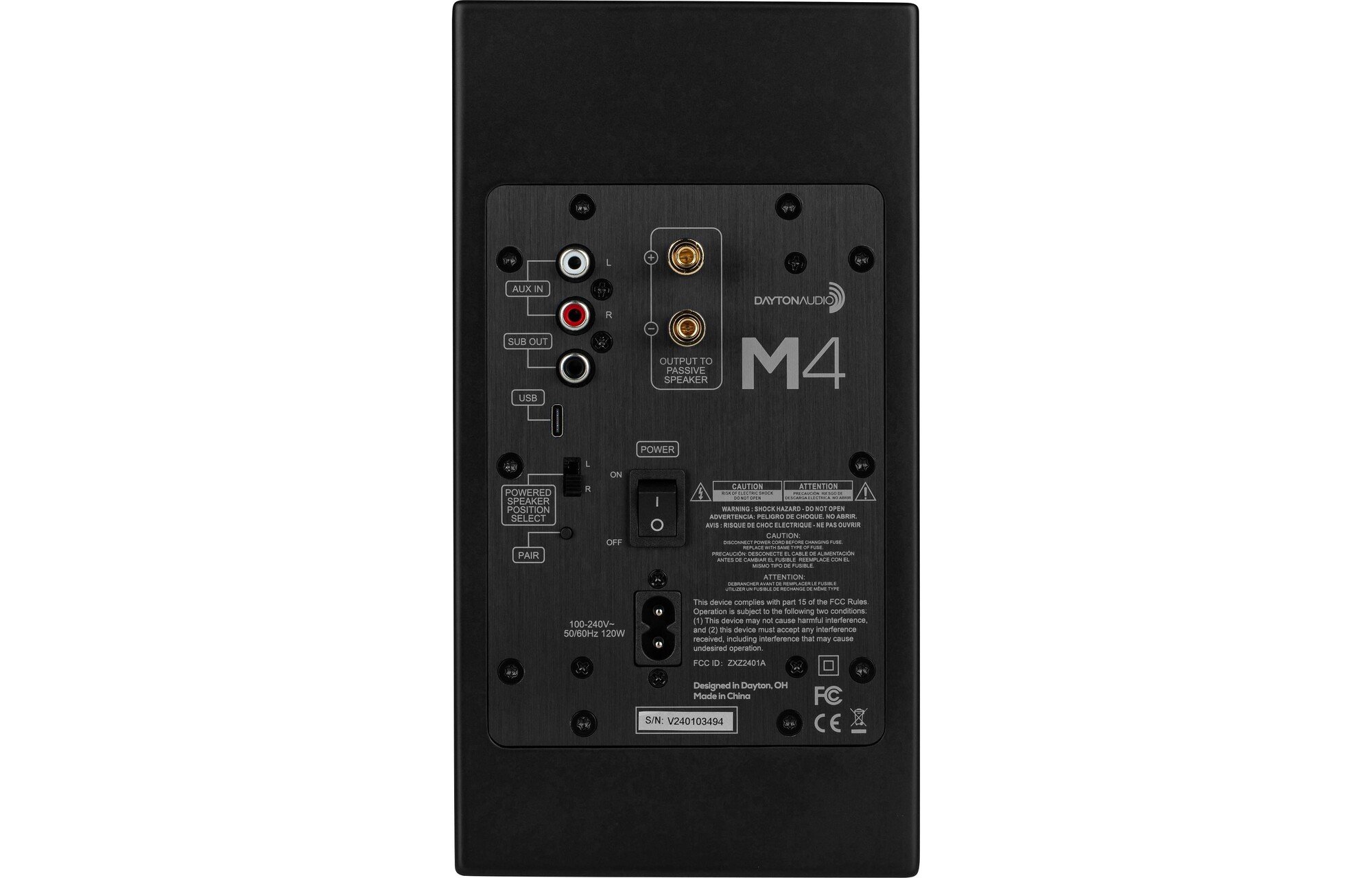 Dayton Audio M4-fekete aktív Polcsugárzó