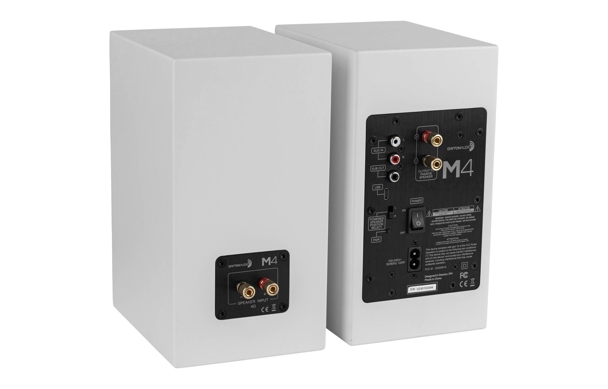 Dayton Audio M4-fehér aktív Polcsugárzó