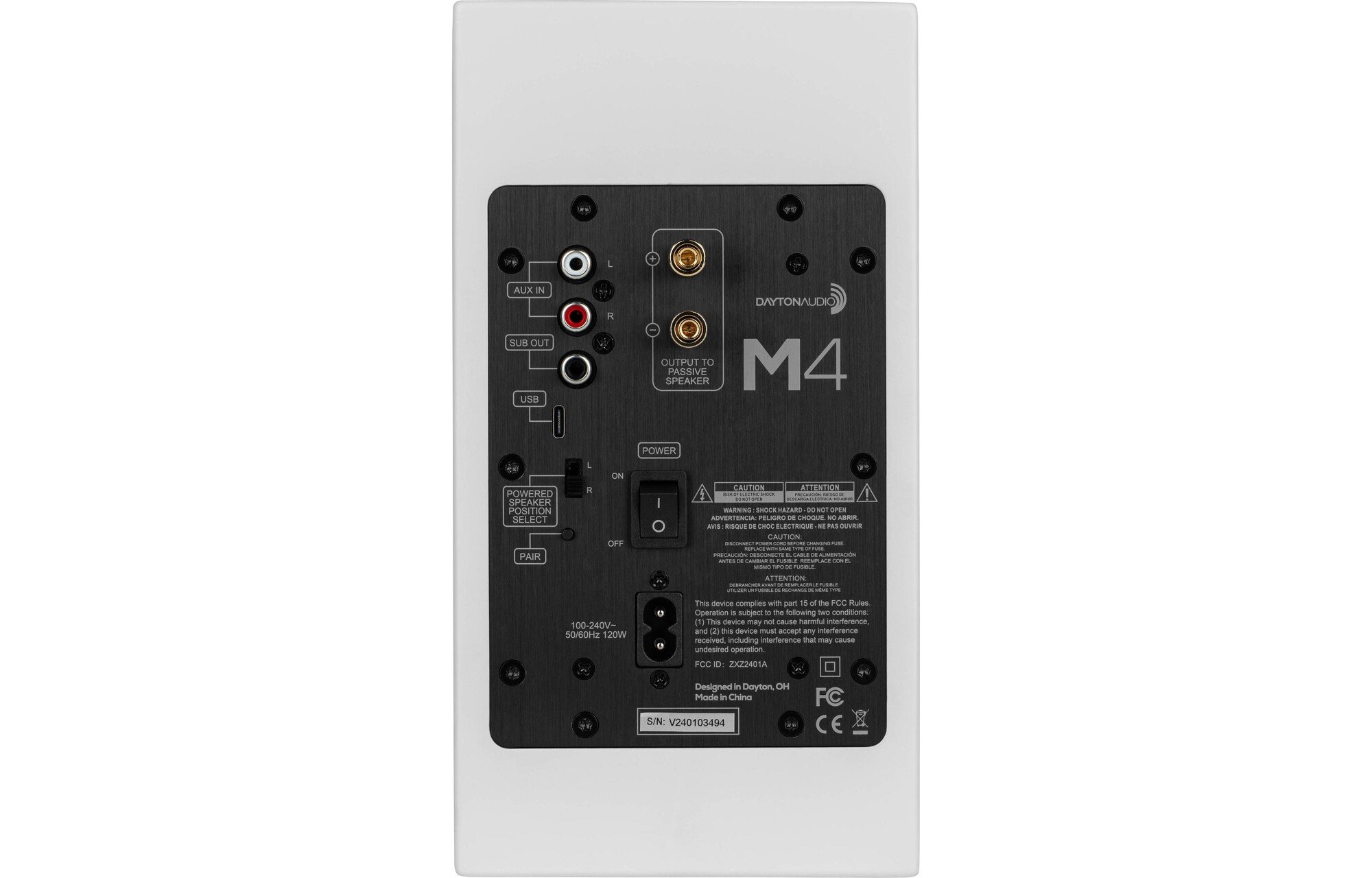 Dayton Audio M4-fehér aktív Polcsugárzó