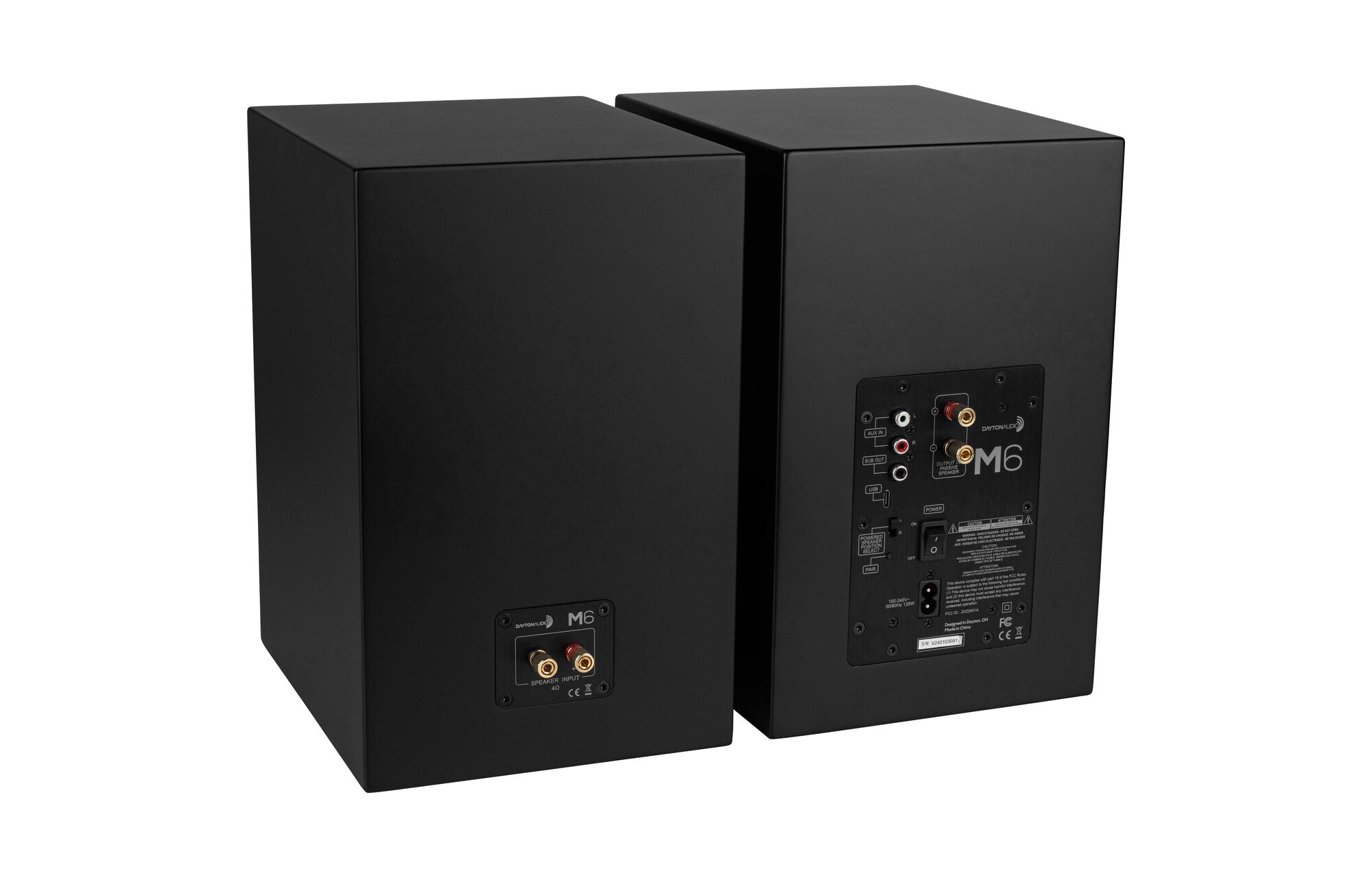 Dayton Audio M6-fekete aktív Polcsugárzó