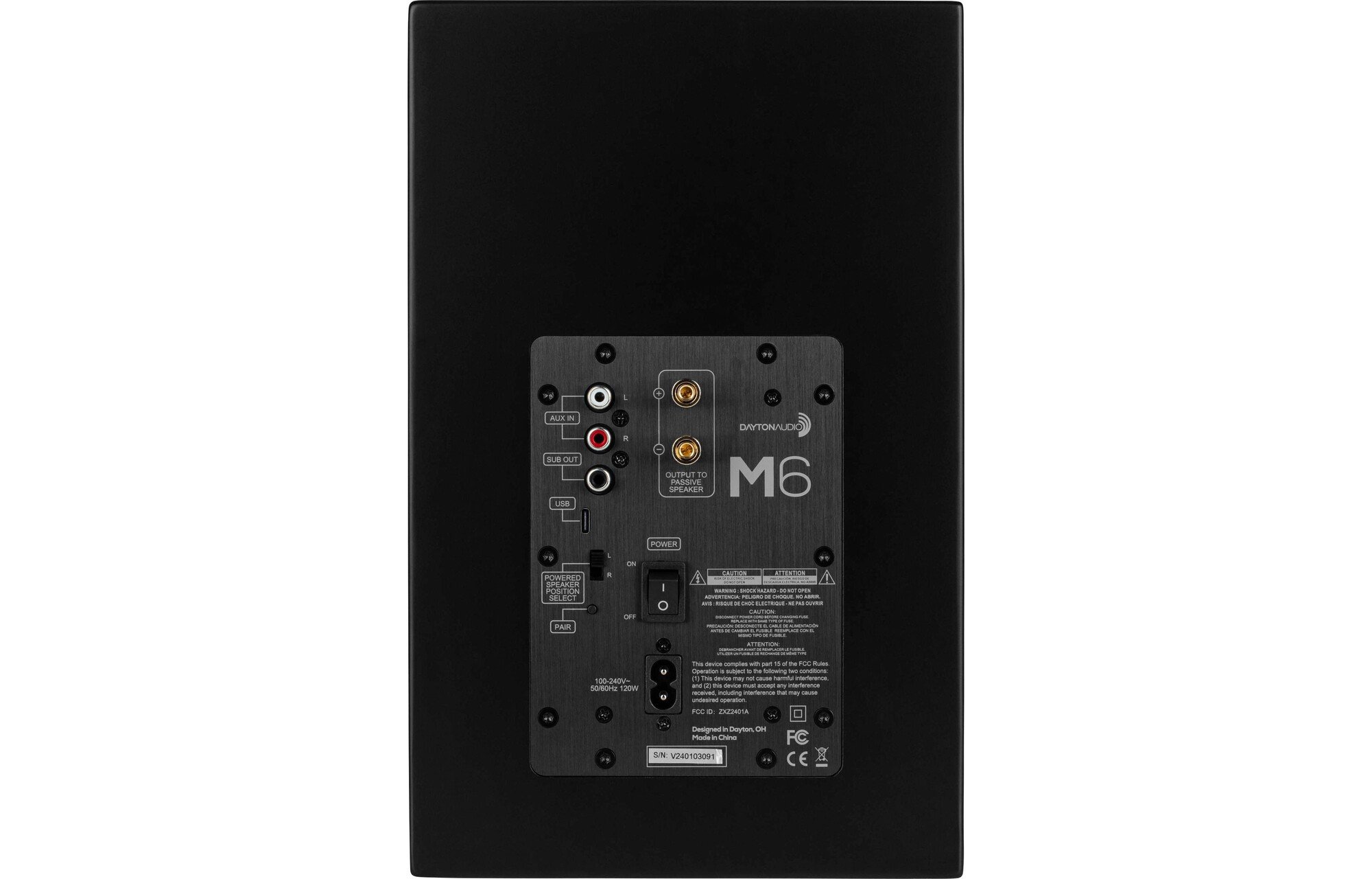 Dayton Audio M6-fekete aktív Polcsugárzó