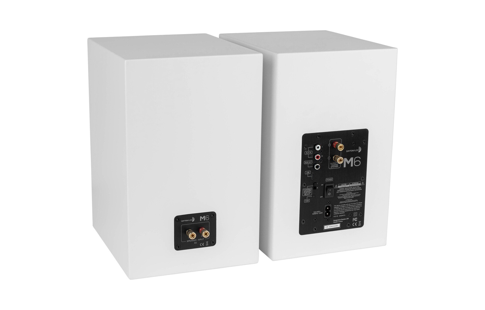 Dayton Audio M6-fehér aktív Polcsugárzó