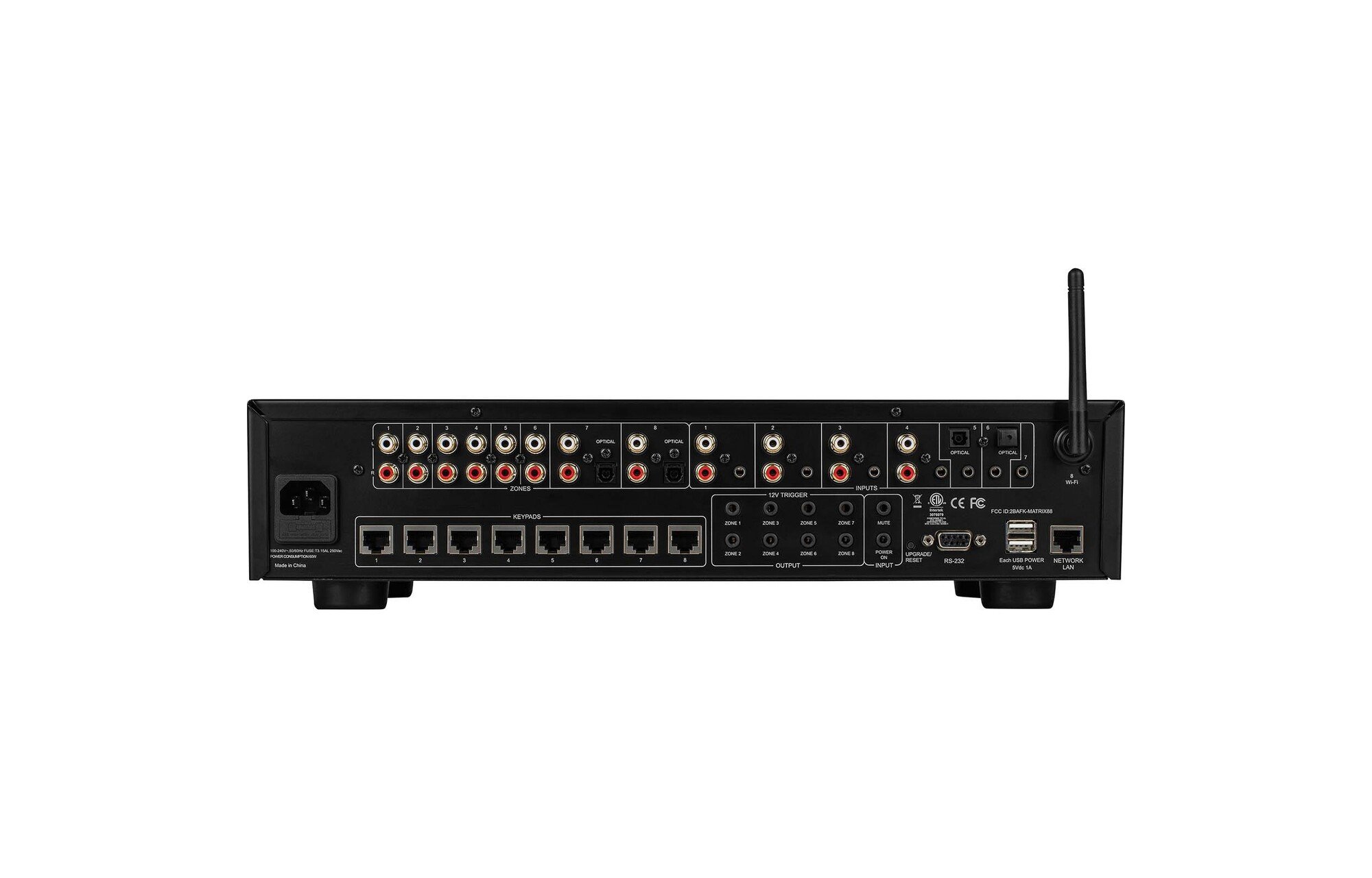 Dayton Audio Matrix88 8 forrású, 8 zónás, APP-vezérlésű, egész házra kiterjedő audio rendszer